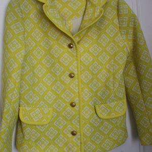 Vintage Domani Knits Blazer Yellow & White Pretty 1960's - 70's